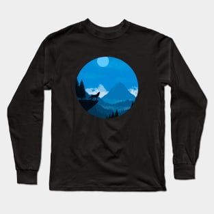 Wolf Howling at the Moon Long Sleeve T-Shirt